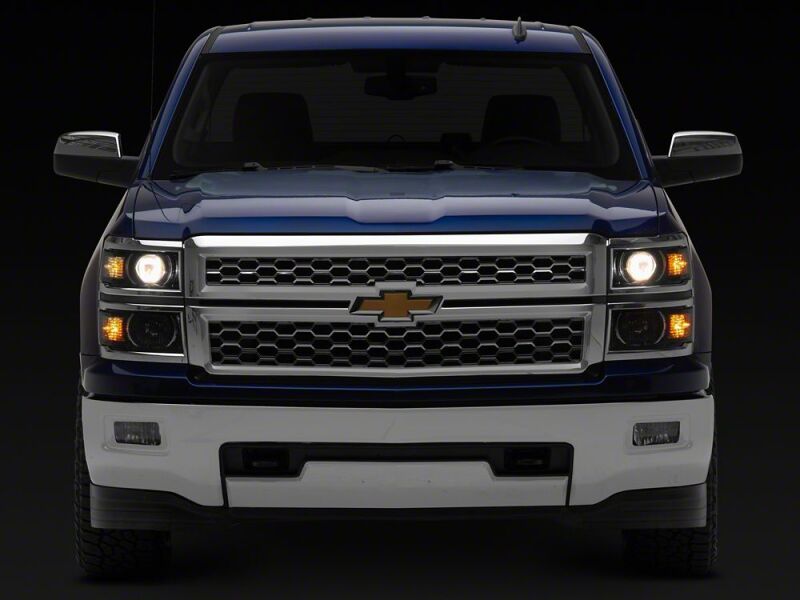 Raxiom for 2014-2015 Chevrolet Silverado 1500 OE Projector Headlights/Chrome Trim- Black- Clear Lens - Image 8