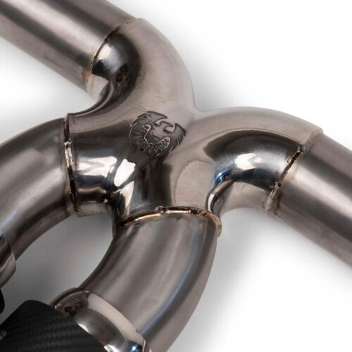 Fabspeed Porsche 992 GT3 / GT3 RS TITANIUM Supercup Cat-Back Exhaust System Non valved (2022+) - Carbon Fiber Tips - Image 5