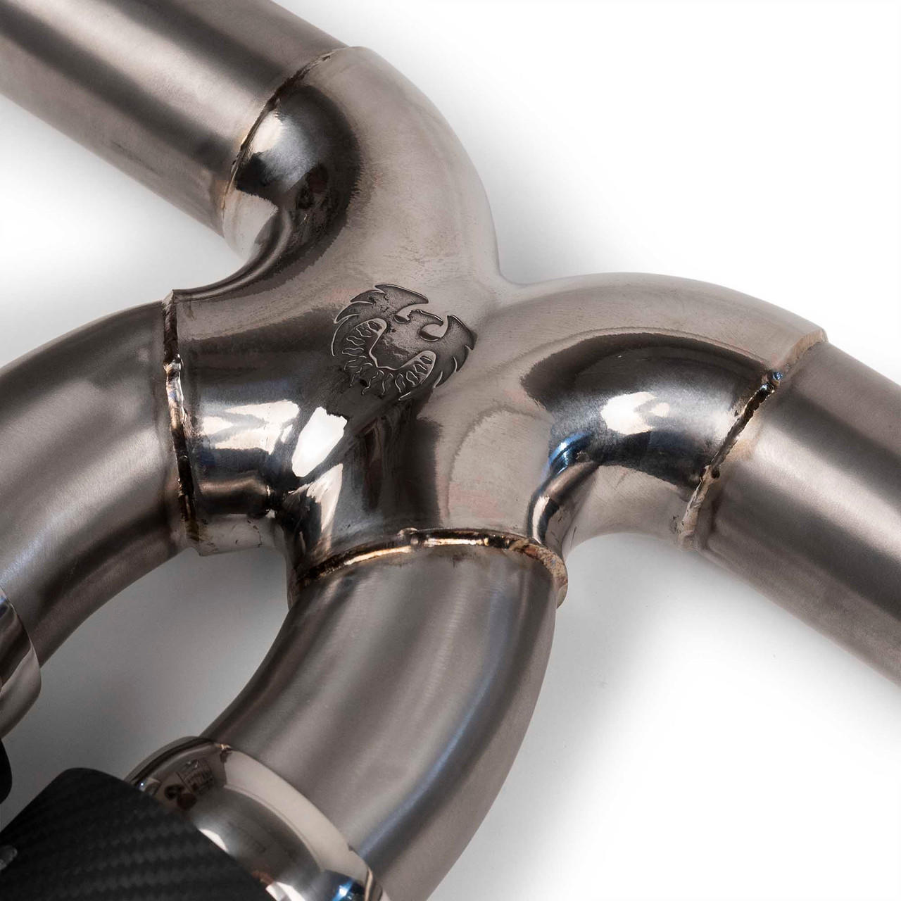 Fabspeed Porsche 992 GT3 / GT3 RS TITANIUM Supercup Cat-Back Exhaust System Non valved (2022+) - Carbon Fiber Tips - Image 5