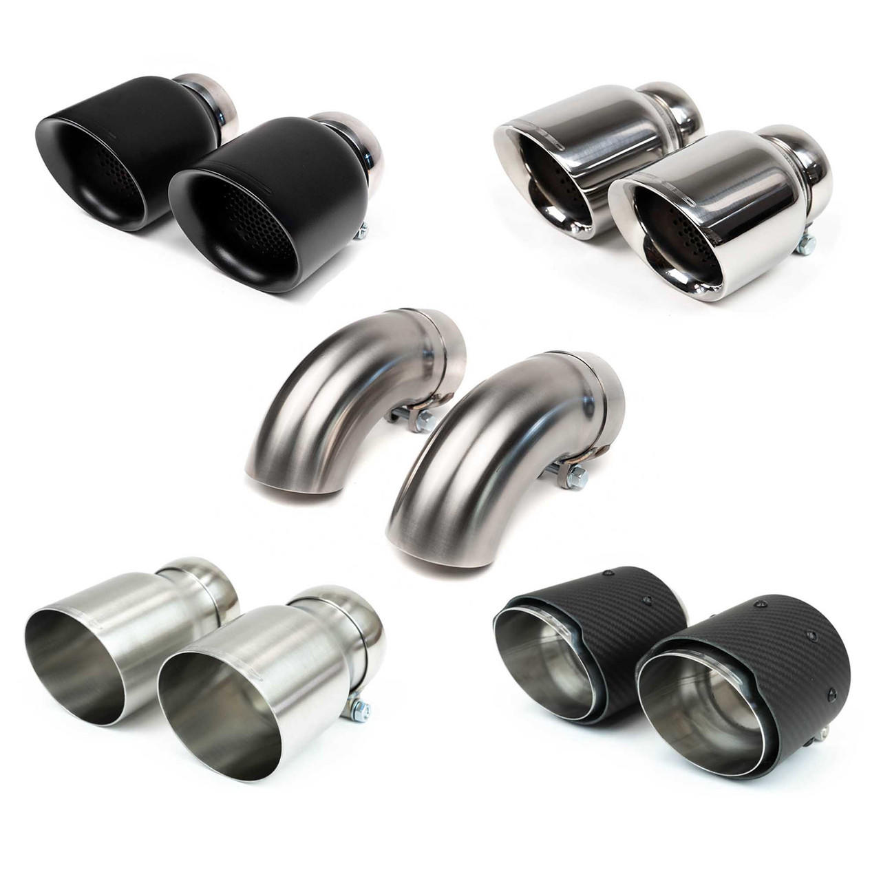 Fabspeed Porsche 718 GT4 RS Valved X-Pipe Cat-Back Exhaust System (2022+) - Brushed Stainless Single Wall Tips - Image 3