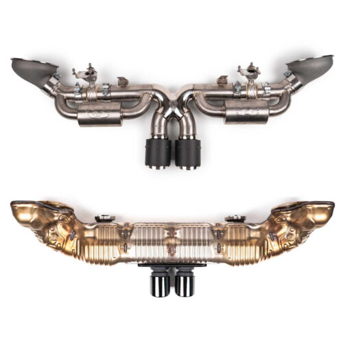 Fabspeed Porsche 992 GT3 / GT3 RS Titanium Valved Cat-Back Exhaust System (2022+) - Brushed Single Wall Stainless Steel Tips - No - Image 2