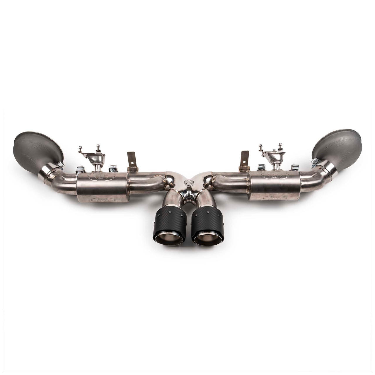 Fabspeed Porsche 992 GT3 / GT3 RS Titanium Valved Cat-Back Exhaust System (2022+) - Brushed Single Wall Stainless Steel Tips - No - Image 4