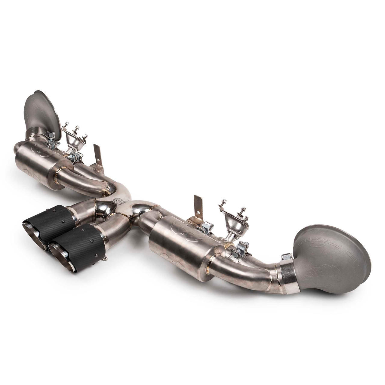 Fabspeed Porsche 992 GT3 / GT3 RS Titanium Valved Cat-Back Exhaust System (2022+) - Brushed Single Wall Stainless Steel Tips - No - Image 5