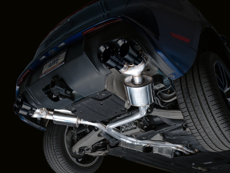 AWE Tuning Touring Edition Cat-Back Exhaust w/ Diamond Black Tips for 2022+ Porsche Macan 2.9TT - Image 10
