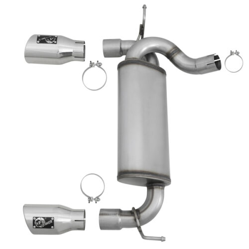 aFe Power Rebel Series 2.5in 409 SS Axle-Back Exhaust w/Polished Tips 07+ Jeep Wrangler (JK) V6 3.6L/3.8L - Image 6