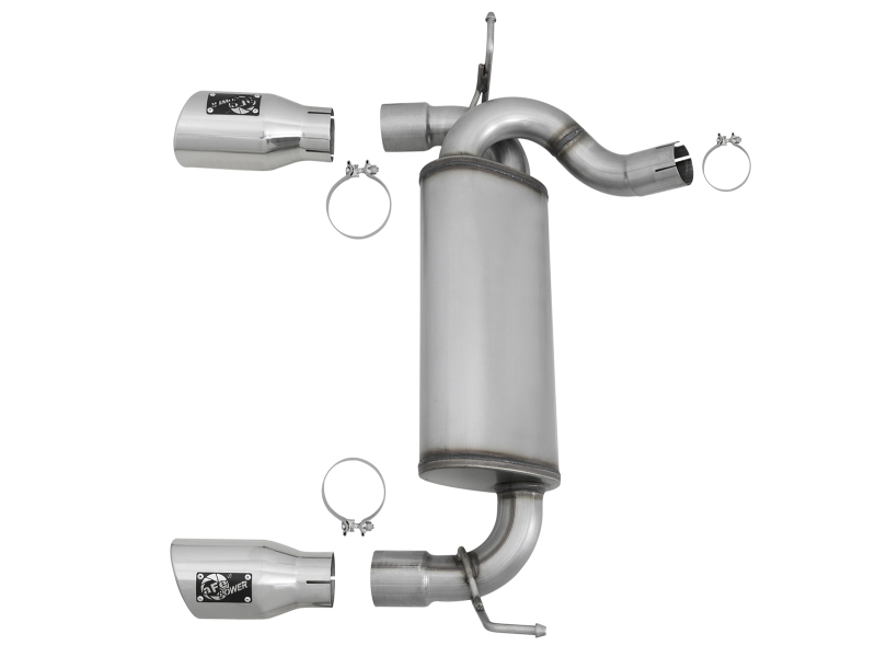 aFe Power Rebel Series 2.5in 409 SS Axle-Back Exhaust w/Polished Tips 07+ Jeep Wrangler (JK) V6 3.6L/3.8L - Image 6