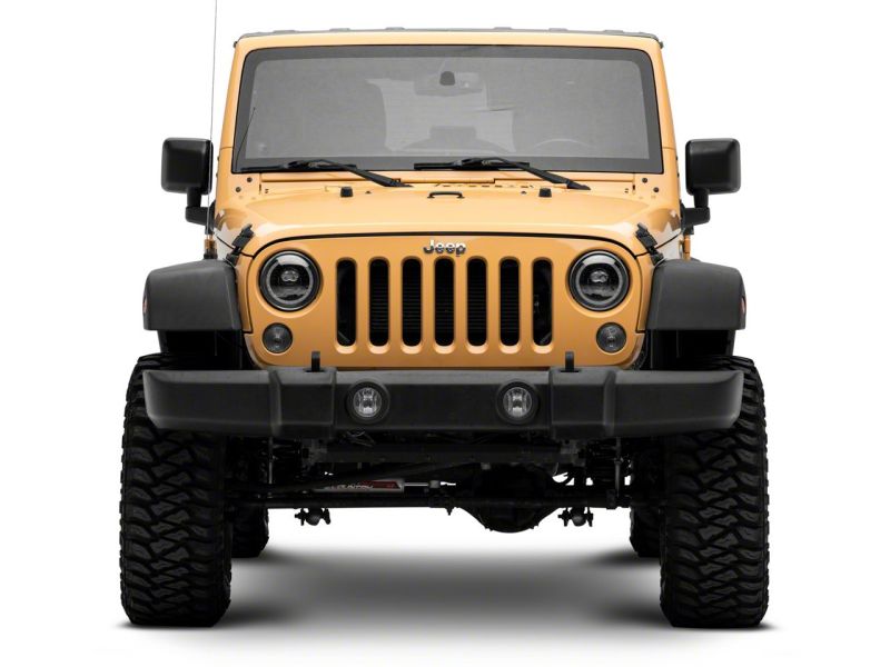 Raxiom for 2007-2018 Jeep Wrangler JK Axial Series 7-In Dragon Eye LED Headlights- Blk Housing (Clear Lens) - Image 5