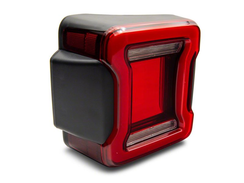 Raxiom for 2007-2018 Jeep Wrangler JK Axial Series JL Style LED Tail Lights- Black Housing- Red Lens - Image 5