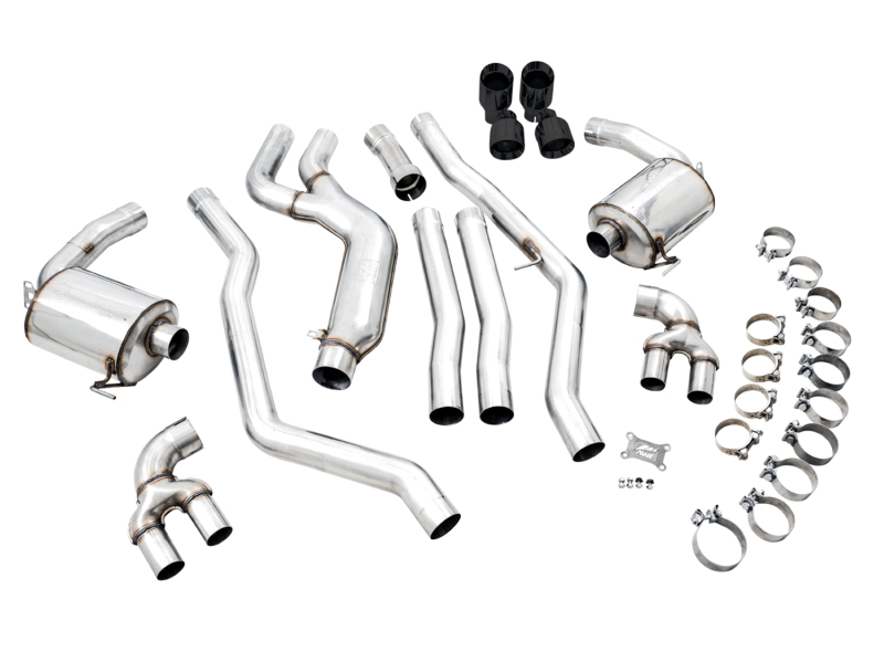 AWE Tuning Touring Edition Exhaust - Quad Diamond Black Tips for 2019+ BMW M340i (G20) Non-Resonated - Image 7