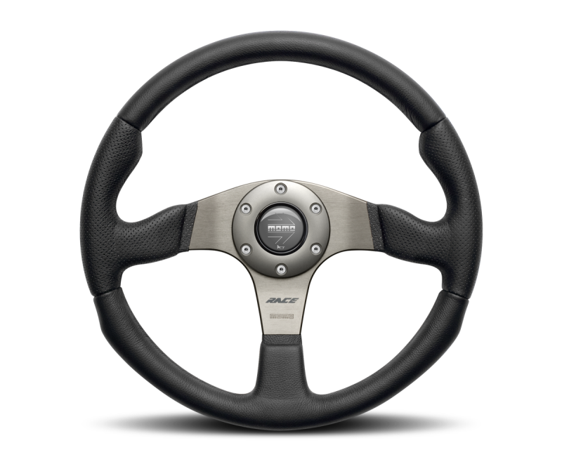 Momo TEA30BK0B Team Steering Wheel 300 mm - 4 Black Leather/Black Spokes - Image 2