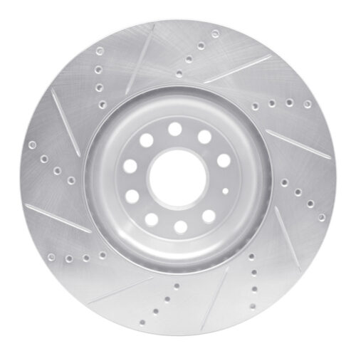 R1 Concepts for 2012-2025 Audi TTS Quattro Front Right Drilled & Slotted Silver Brake Rotor - Image 5