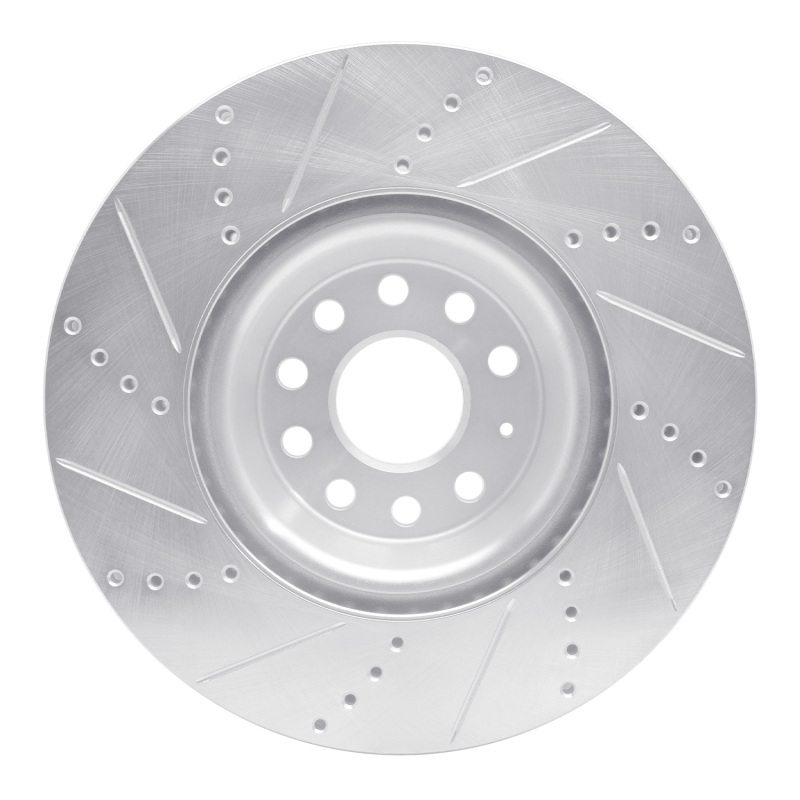 R1 Concepts for 2012-2025 Audi TTS Quattro Front Right Drilled & Slotted Silver Brake Rotor - Image 5