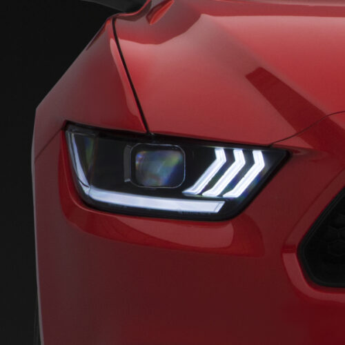Raxiom for 2015-2017 Ford Mustang Projector Headlights OEM HID Bulbs- Black Housing (Clear Lens) - Image 3