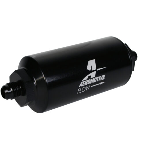 Aeromotive In-Line Filter - (AN-6 Male) 10 Micron Fabric Element Bright Dip Black Finish - Image 2