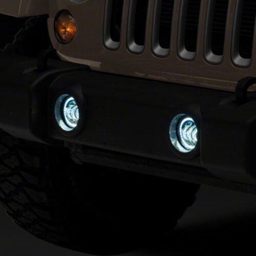 Raxiom for 2007-2018 Jeep Wrangler JK Axial Series 4-In LED Fog Lights w/ Halo - Image 5