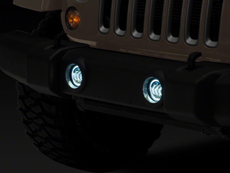 Raxiom for 2007-2018 Jeep Wrangler JK Axial Series 4-In LED Fog Lights w/ Halo - Image 5