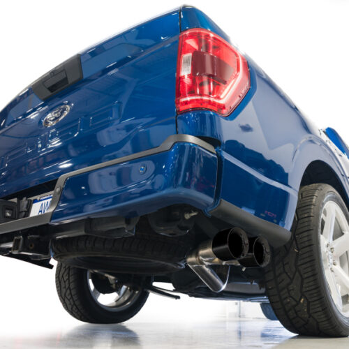 AWE Tuning Cat-Back Exhaust - 4.5in Dual Side Exit Diamond Black Tips for AWE 21-25 Ford F150 (14th Gen Reg Cab) - Image 5