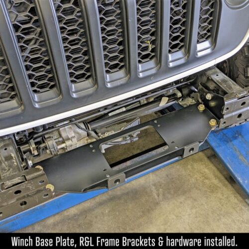 Alternative view of RockJock JL/JT Winch Plate Kit Steel Bumper