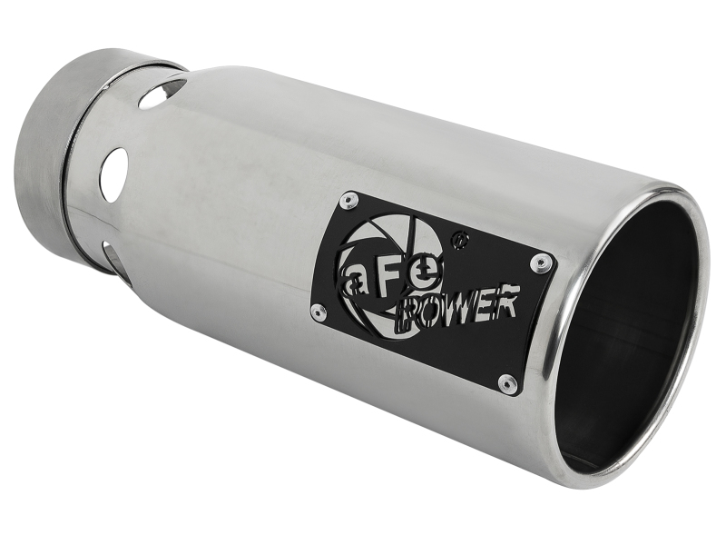 aFe Power SATURN 4S 4in SS Intercooled Exhaust Tip - Polished 4in In x 5in Out x 12in L Bolt-On - Image 2