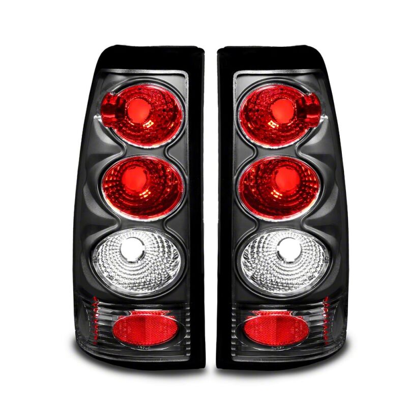 Raxiom for 1999-2002 Chevrolet Silverado 1500 Fleetside Axial Series Tail Lights- Black - Red/Clear Lens