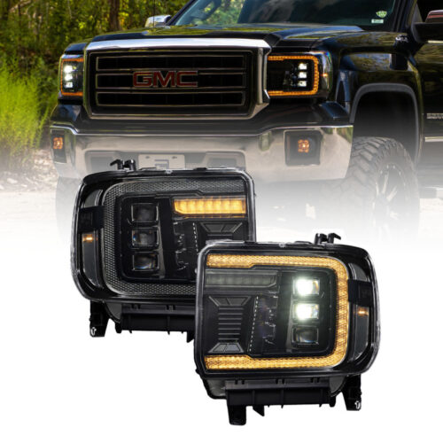Alternative view of Form Lighting 2014+ GMC Sierra 1500/2500/3500 LED Projector Headlights Amber DRL (Pair)
