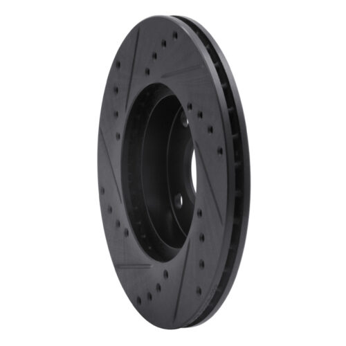 R1 Concepts for 94-02 Mazda Miata Front Right Drilled & Slotted Black Brake Rotor - Image 4