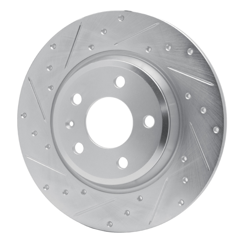 R1 Concepts for 08-25 Audi Q5 (USA/Canada Excl Hybrid) Rear Left Drilled & Slotted Silver Brake Rotor - Image 2