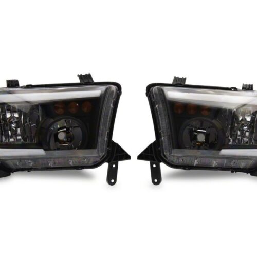 Alternative view of Raxiom for 2007-2013 Toyota Tundra Axial Series Headlights w/ SEQL LED Bar- Black Housing (Clear Lens)