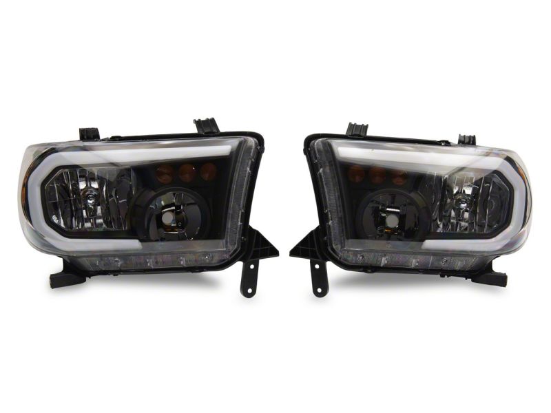 Raxiom for 2007-2013 Toyota Tundra Axial Series Headlights w/ SEQL LED Bar- Black Housing (Clear Lens) - Image 2