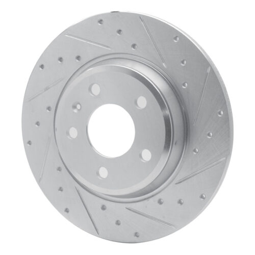 Alternative view of R1 Concepts for 08-25 Audi Q5 (USA/Canada Excl Hybrid) Rear Right Drilled & Slotted Silver Brake Rotor