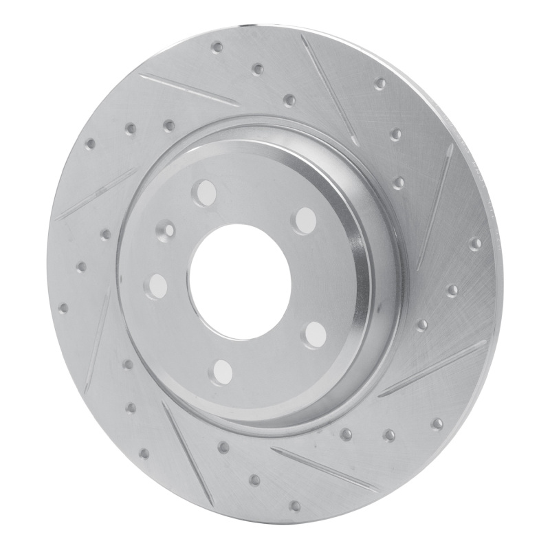 R1 Concepts for 08-25 Audi Q5 (USA/Canada Excl Hybrid) Rear Right Drilled & Slotted Silver Brake Rotor - Image 2