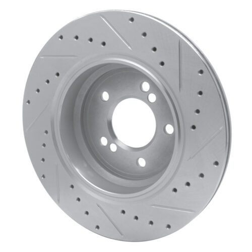 R1 Concepts for 00-06 BMW M5 Rear Left Drilled & Slotted Silver Brake Rotor - Image 4