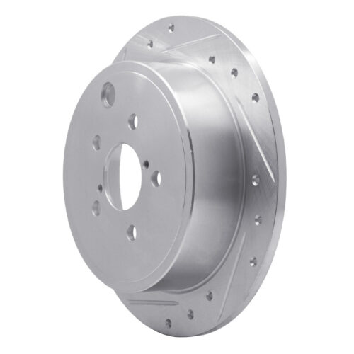 R1 Concepts for 08-15 Subaru Impreza Rear Left Drilled & Slotted Silver Brake Rotor - Image 2