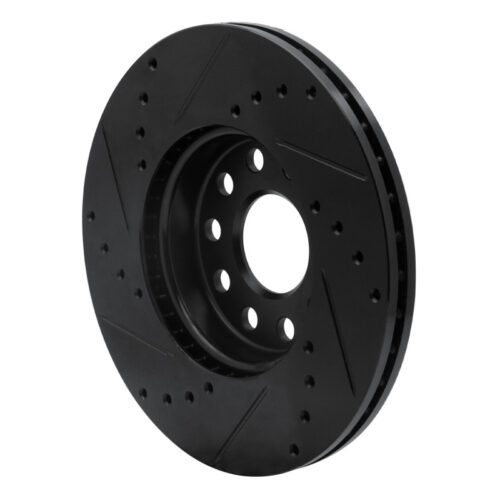 R1 Concepts for 05-25 Audi A3 (Mexico) Front Right Drilled & Slotted Black Brake Rotor - Image 4