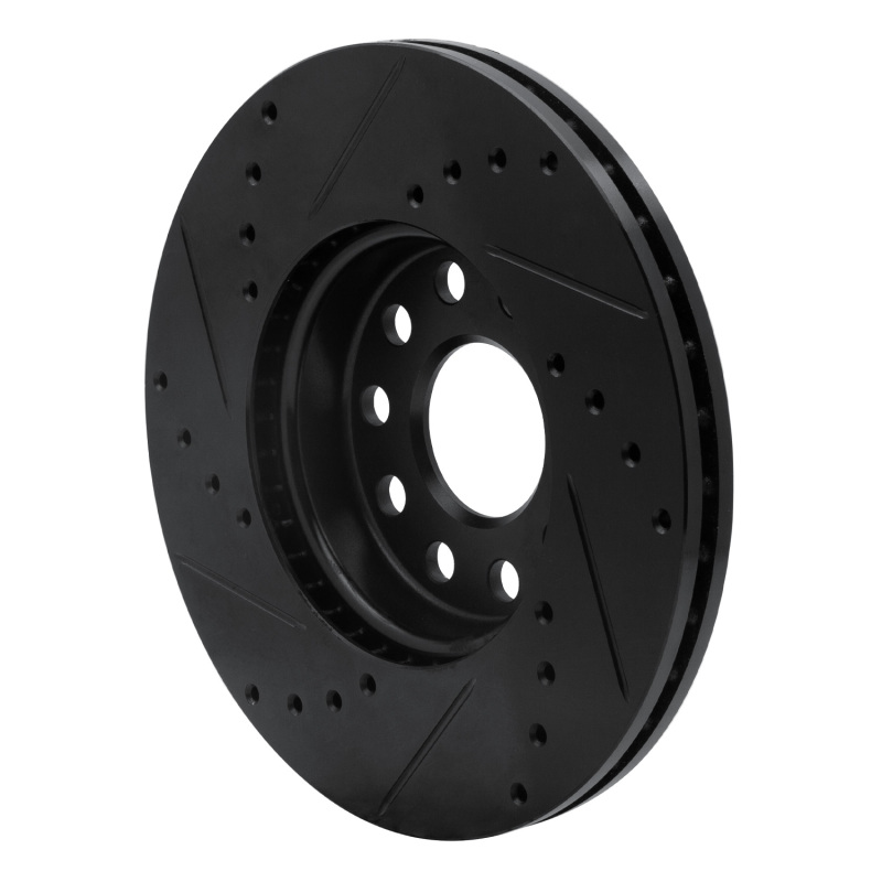R1 Concepts for 05-25 Audi A3 (Mexico) Front Right Drilled & Slotted Black Brake Rotor - Image 4