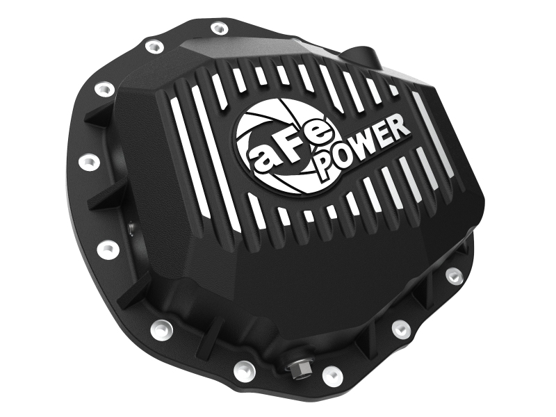 aFe Power 2020 Chevrolet Silverado 2500 HD Rear Differential Cover Black ; Pro Series w/ Machined Fins - Image 3