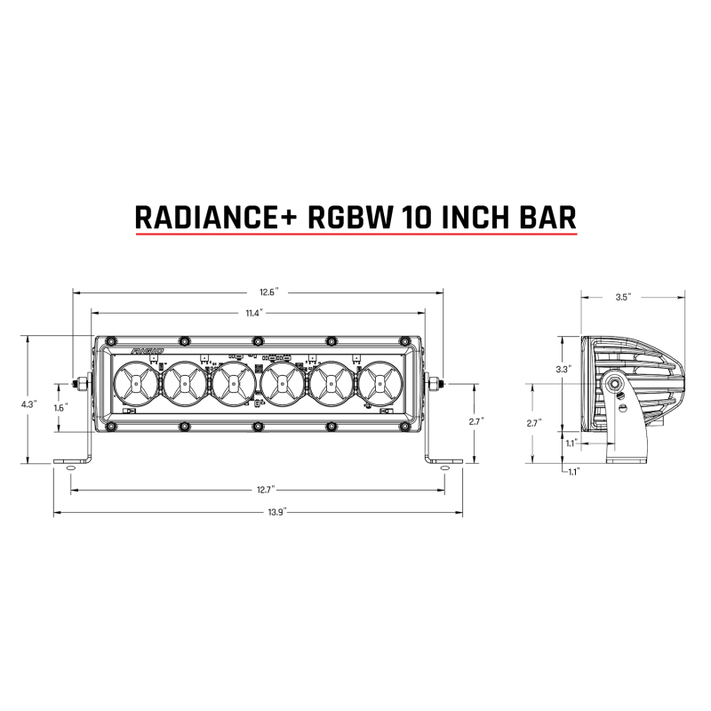 Rigid Industries Radiance+ 10in. RGBW Light Bar - Image 10