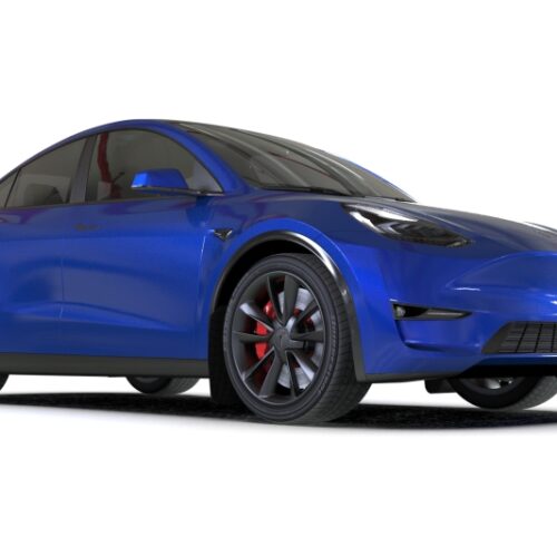 Rally Armor 20-26 Tesla Model Y, Juniper Y Black Mud Flap - Metallic Black Logo - Image 2