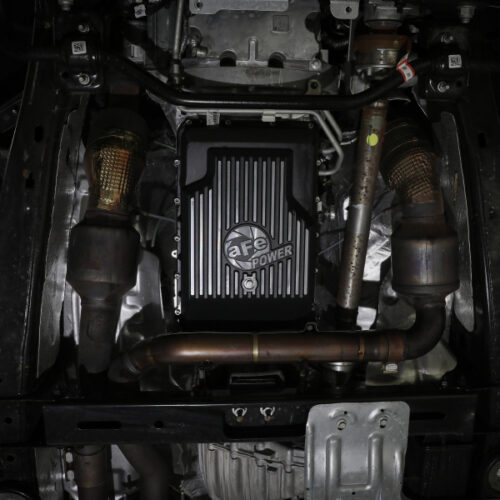 aFe Power 17-24 Ford F-150 10R60/10R80 Pro Series Rear Transmission Pan Black w/ Machined Fins - Image 8