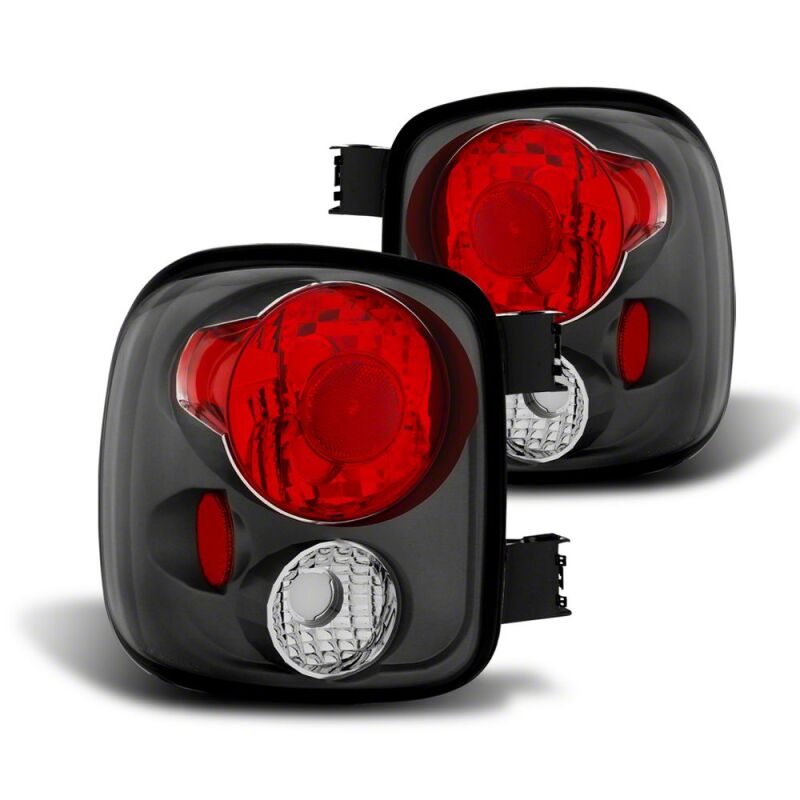 Raxiom for 1999-2002 Chevrolet Silverado 1500 Stepside Axial Series Tail Lights- Black- Smoked Lens