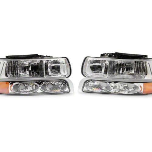 Raxiom for 1999-2002 Chevrolet Silverado 1500 OE Style Headlights/Bumper Lights- Chrome - Clear Lens