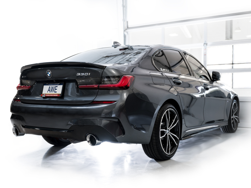 AWE Tuning Track Edition Axle-Back Exhaust - Chrome Silver for 19-23 BMW 330i / 21-23 BMW 430i Base G2X - Image 4