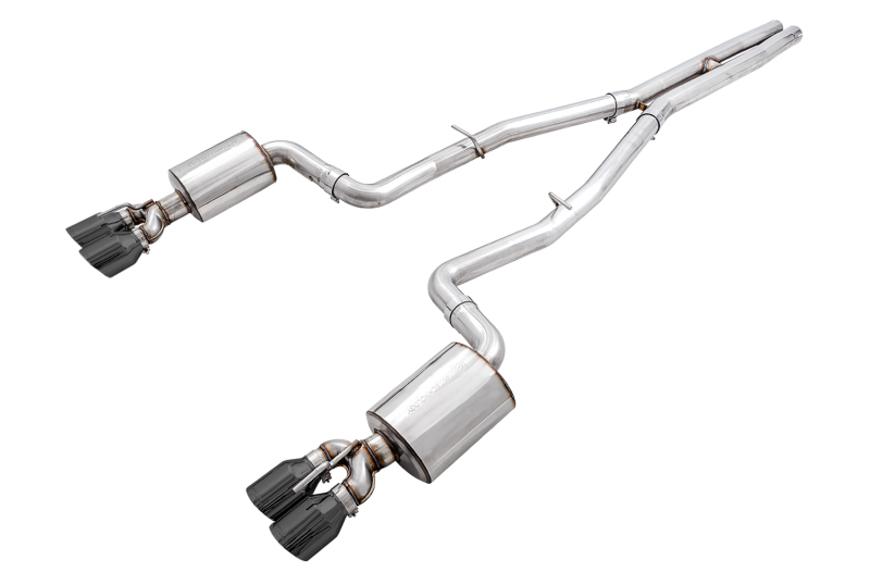 AWE Tuning Touring Edition Exhaust - Quad Black Tips for 2015+ Dodge Challenger 6.4L/6.2L Non-Resonated - Image 4