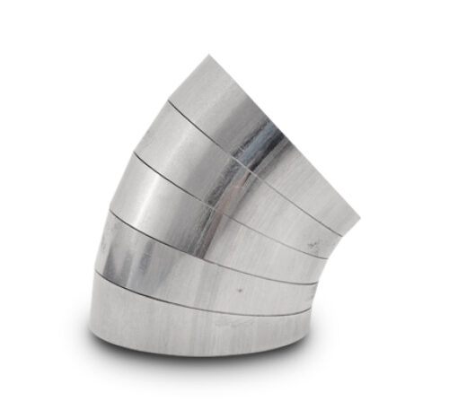 Alternative view of Vibrant 45 Degree Vertical Plane Oval 304SS Pie Cuts Nominal Tube 3.50in