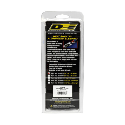 DEI Heat Sheath 1/2in I.D. x 3ft - Aluminized Sleeving - Sewn Edge - Image 5