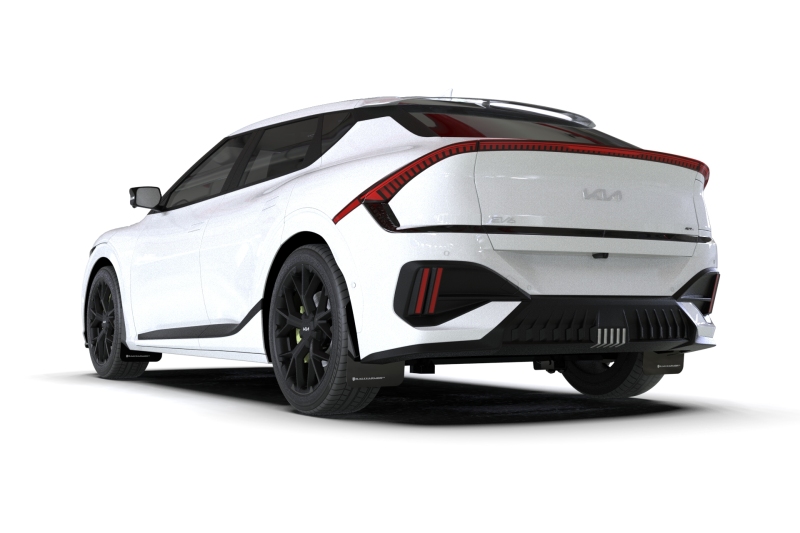 Rally Armor 25-26 Kia EV6 Base Light/GT/GT-Line Black Mud Flap - White Logo - Image 2