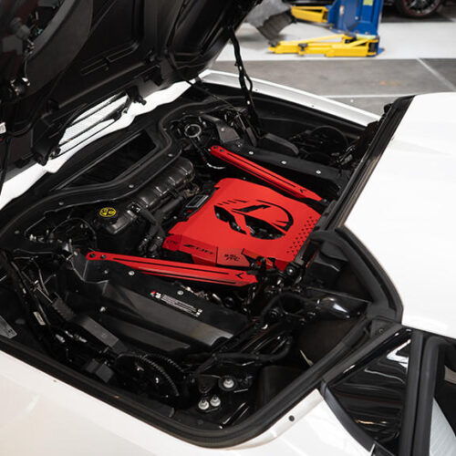 Fabspeed Corvette C8 Z06 Red Engine Cover - Basic w/ Strips - Image 10