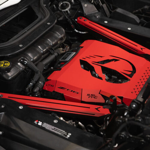 Fabspeed Corvette C8 Z06 Red Engine Cover - Basic w/ Strips - Image 9