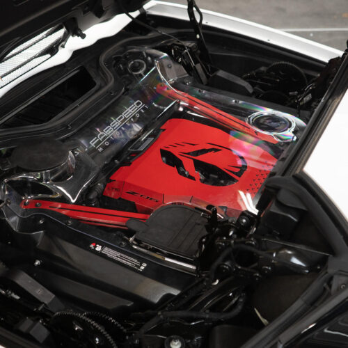 Fabspeed Corvette C8 Z06 Red Engine Cover - Basic w/ Strips - Image 11