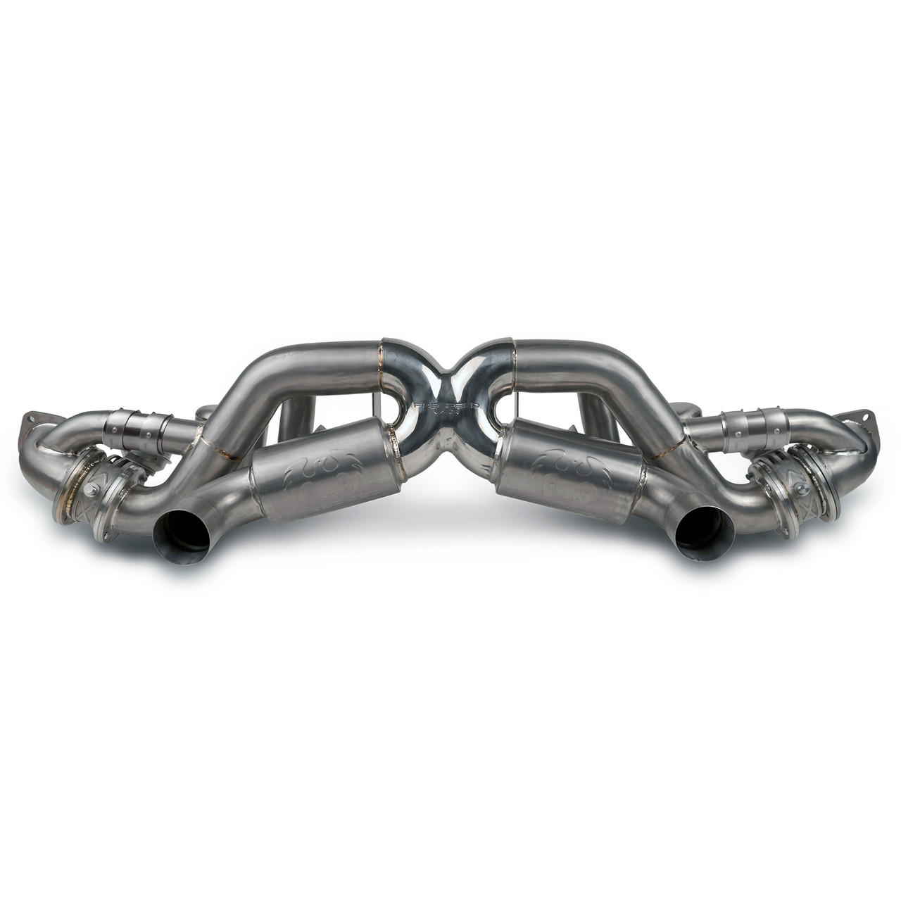 Fabspeed Porsche 718 GT4 RS Titanium Valved X-Pipe Cat-Back Exhaust System (2022+) - Carbon Fiber Tips